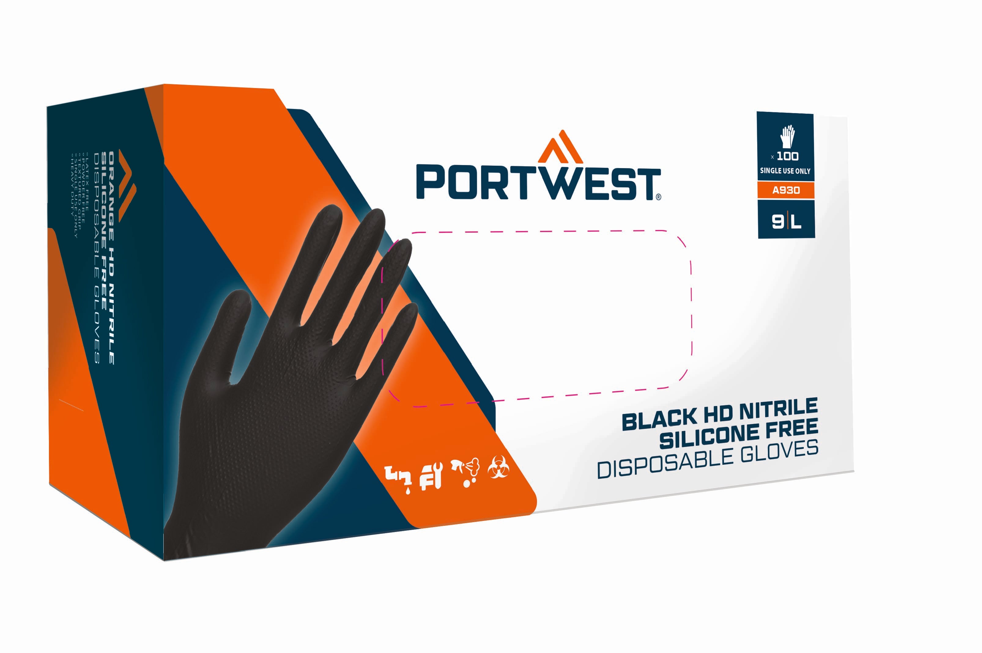 A930 - Portwest Orange HD Disposable Gloves