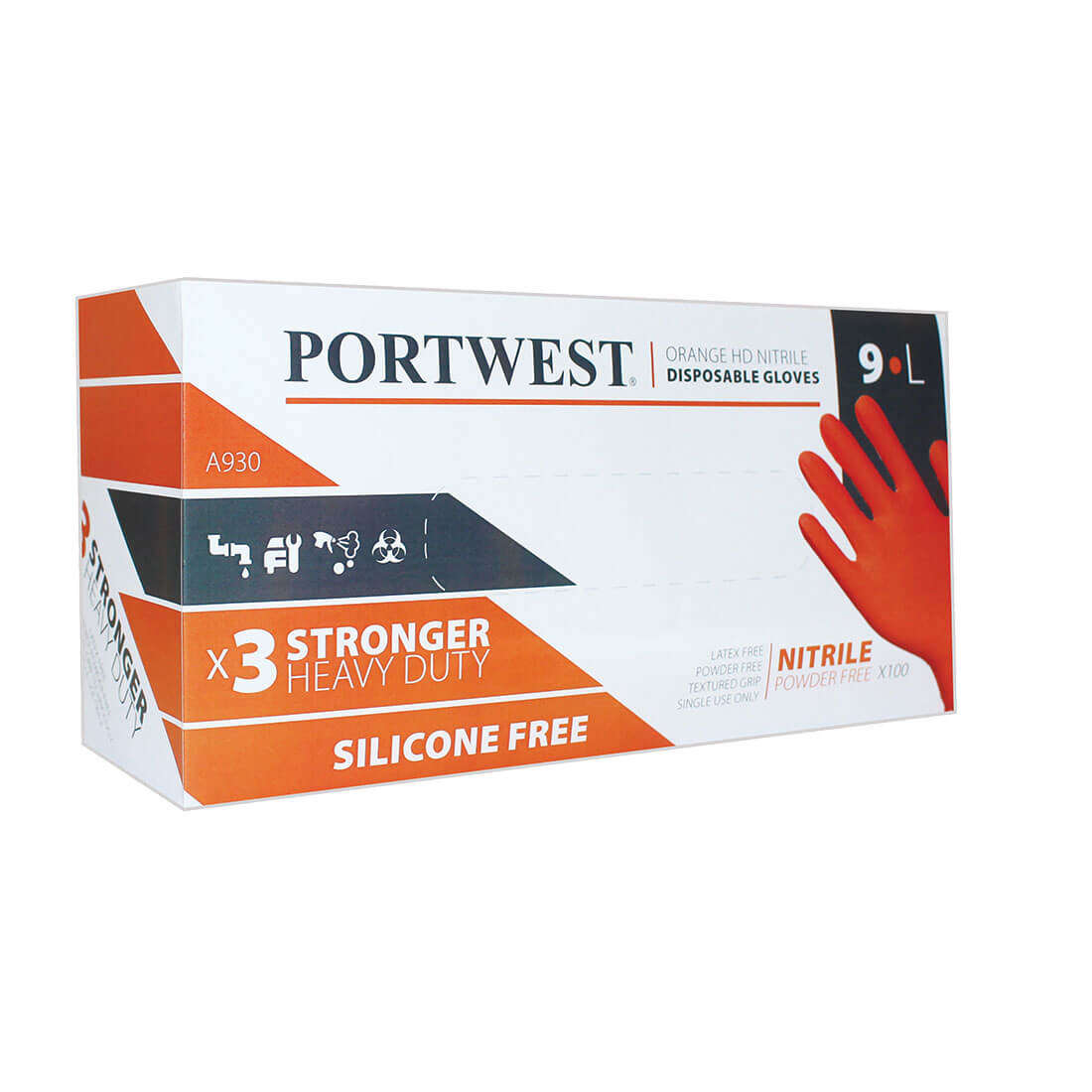 A930 - Portwest Orange HD Disposable Gloves